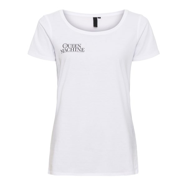 QM-female-white-logo-t-shirt